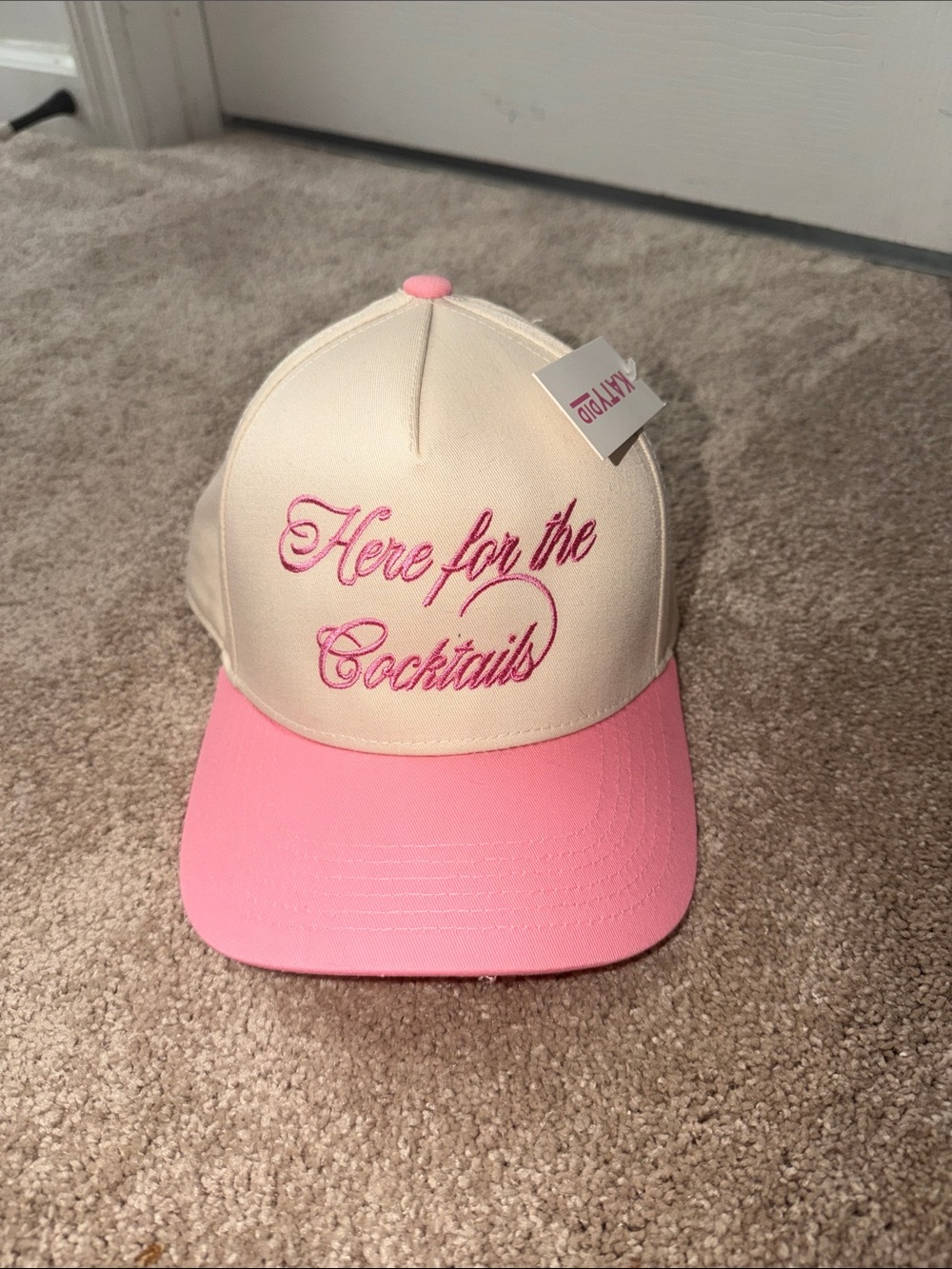 Katydid Pink & Cream 'Here for the Cocktails' Trucker Hat